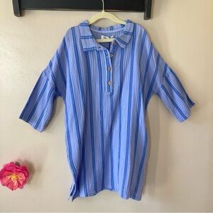 Zara Kids Casual Blue Striped Dress